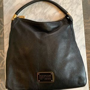 Marc Jacobs black leather hobo shoulder bag